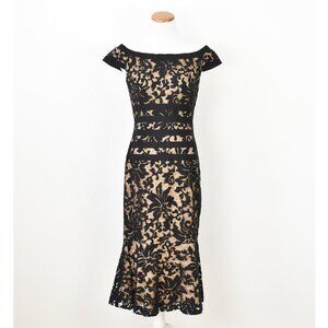 Tadashi Shoji Textured Lace Mermaid Midi Gown - 8